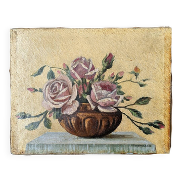 Acrylique sur toile décoration campagne bohème nature morte