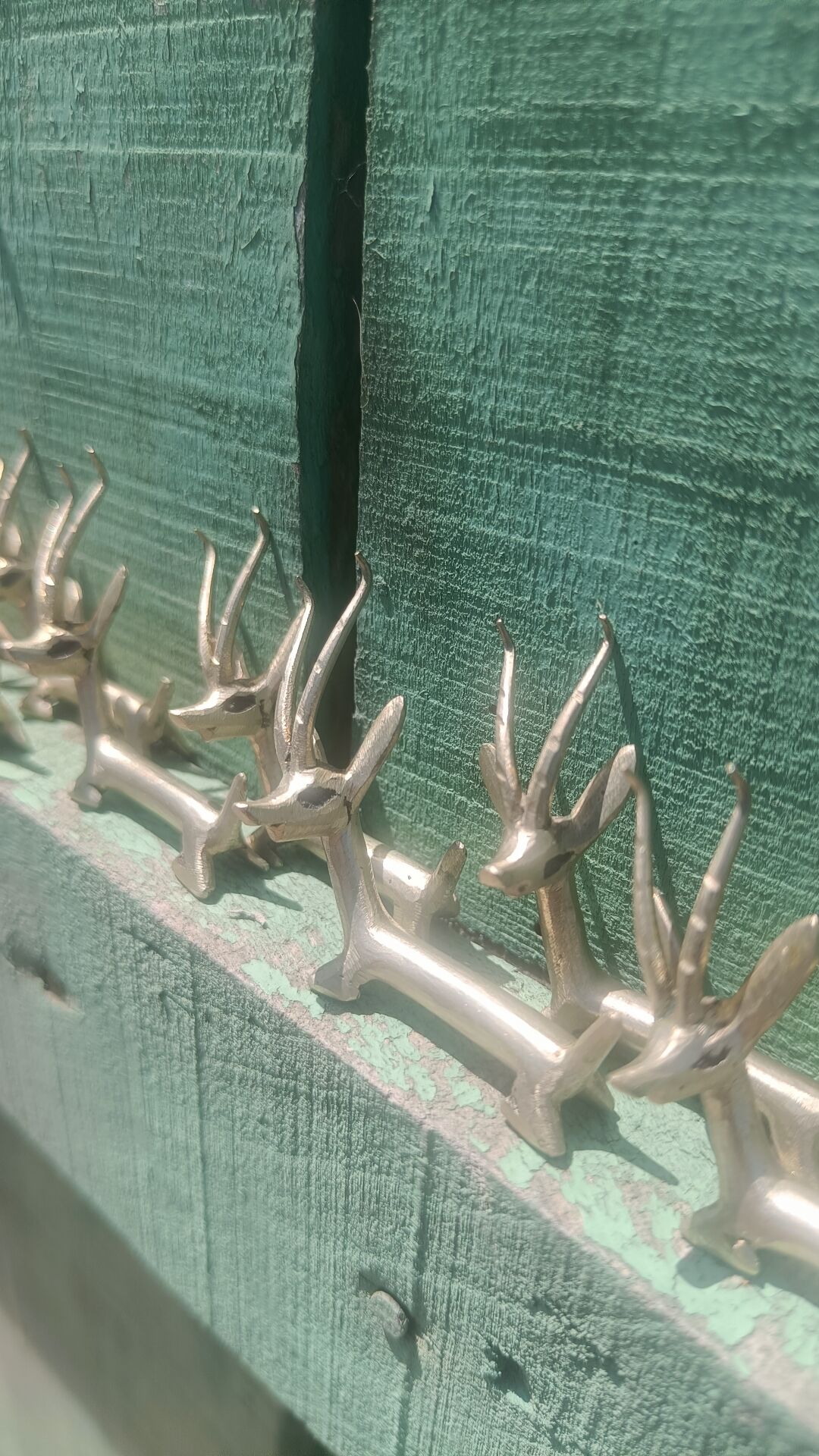 Solid brass knife holder gazelle antelope