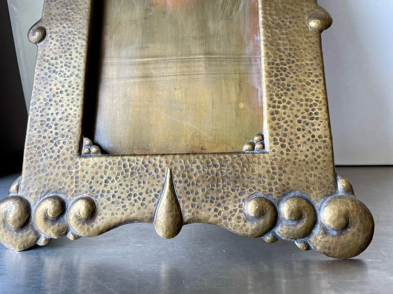 Art nouveau brass metal frame