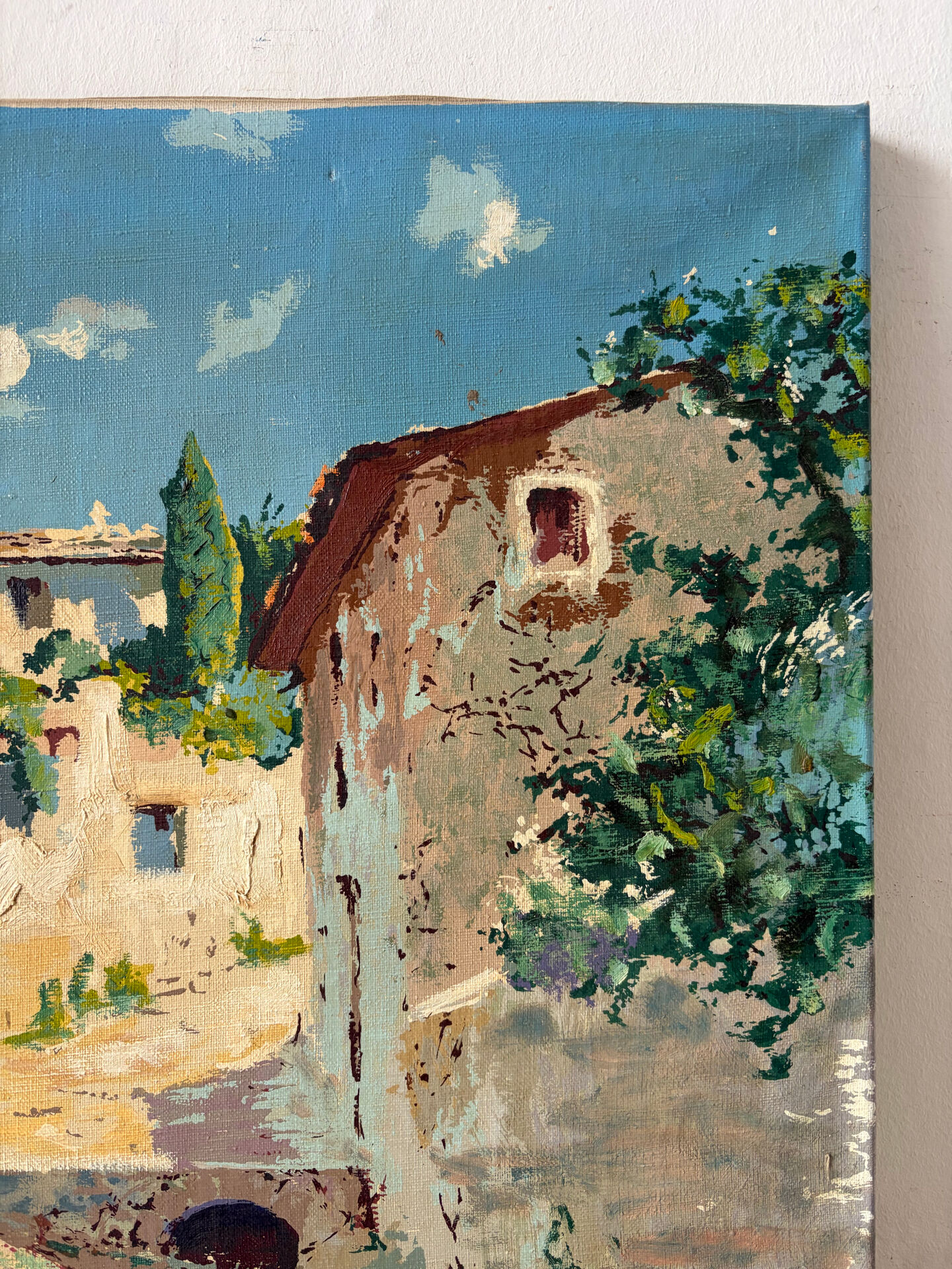 Spanish village, oil on canvas signed