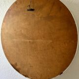 Scandinavian white round mirror from the 60s
