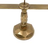 Brutalist brass pair of candle holders, France 1970