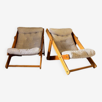 Pair of Kon Tiki armchairs by Gillis Lundgren for Ikea