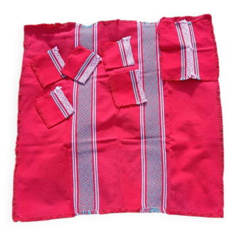 Basque square tablecloth and napkins