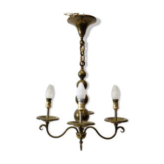 Chandelier with four fires in brass