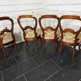 4 Louis Philippe style 19th century cherry wood chairs