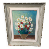 Beau tableau bouquet de marquerites E Tosselo