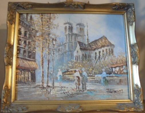 Peinture à l'huile originale de caroline burnett (1877 - 1950)