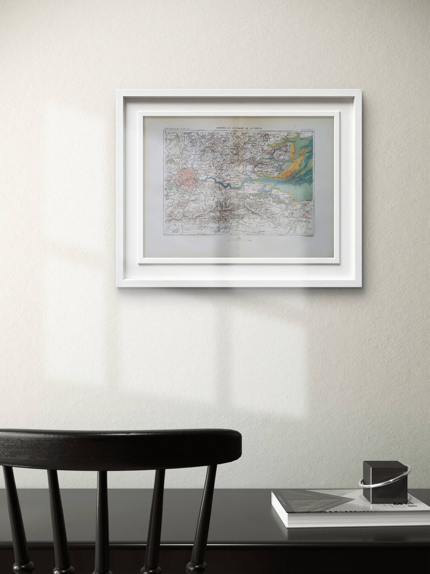 Old map of London and the Thames - 1879 | Vintage wall decoration