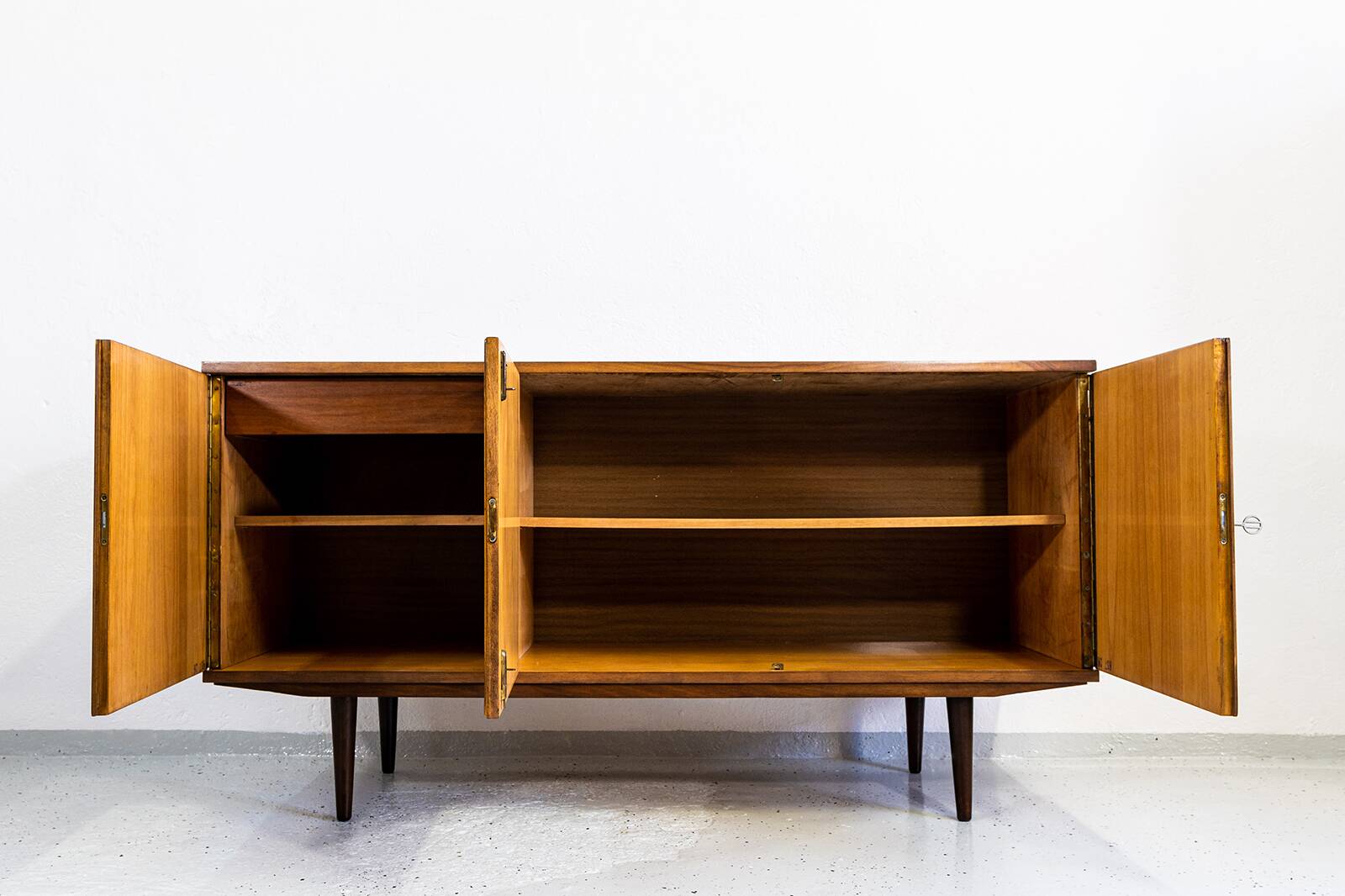 Vintage Walnut Sideboard By Lfm, Poland, 1970s