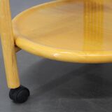 Jens Quistgaard Danish birch 2-tier round trolley Lazy Susan, 1970s