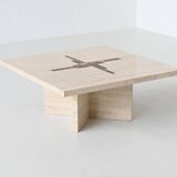 Paul Kingma artwork coffee table in travertine, The Netherlands, 1980