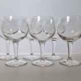 Set of 6 stemmed glasses