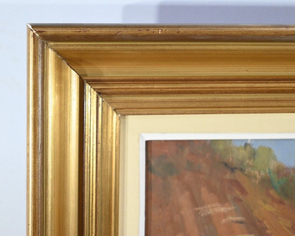 Oil on Wood "Maison en Brière", signed E.gautier – 1955