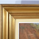 Oil on Wood "Maison en Brière", signed E.gautier – 1955