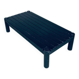 Brutalist black stained oak coffee table, Netherlands, 1960s