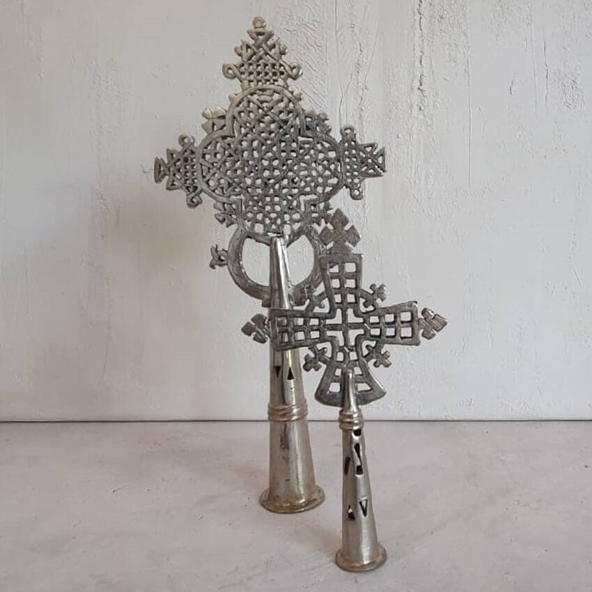 Small Ethiopian Coptic processional cross