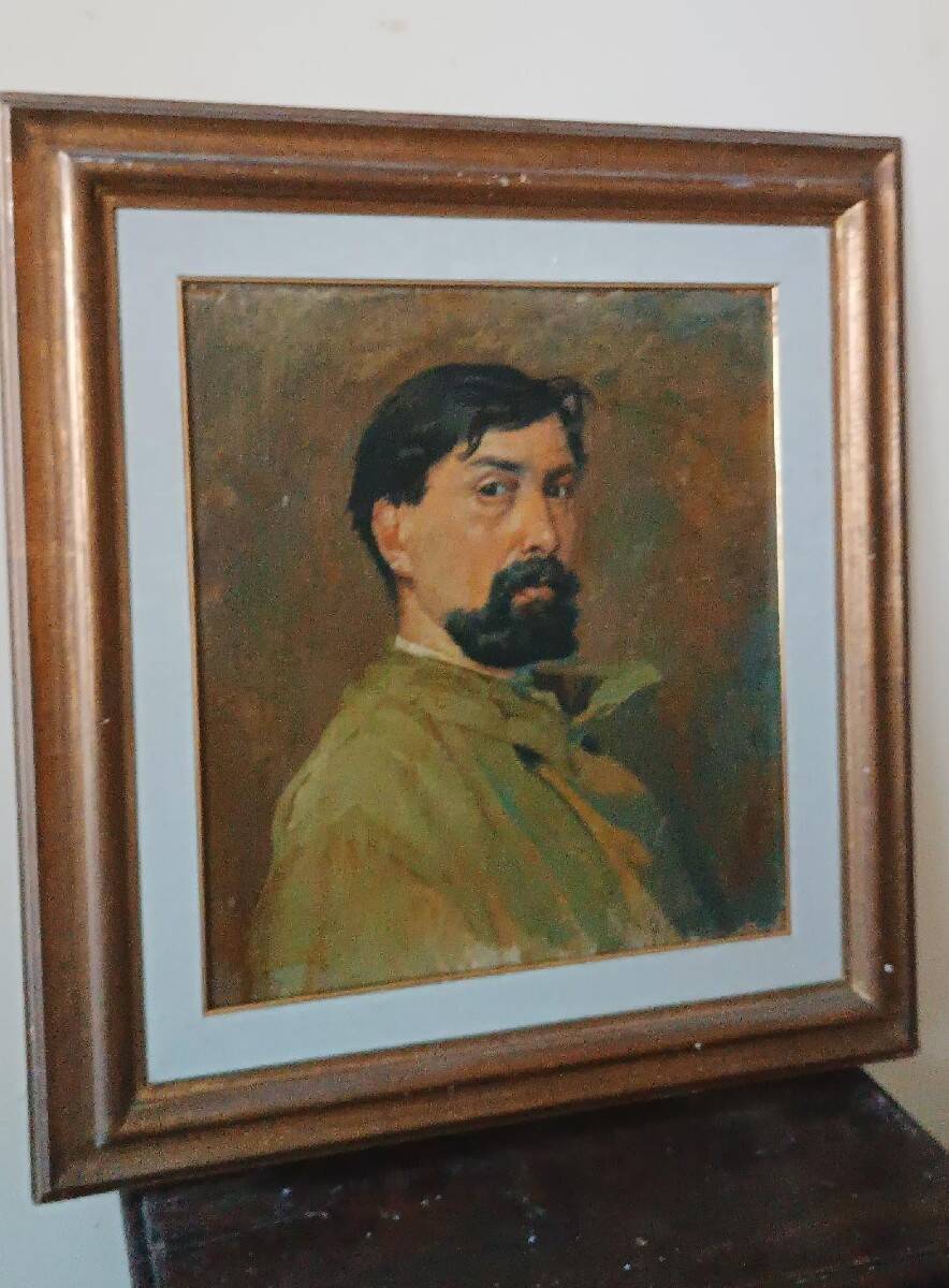 Oil portrait on canvas from the 1920s - painted on the back - Giuseppe Torelli (1881 -1959)