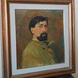 Oil portrait on canvas from the 1920s - painted on the back - Giuseppe Torelli (1881 -1959)