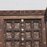 Old Indian door in old teak, piece and patina of origin