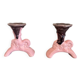 Pair of ceramic candlesticks