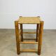 Vintage wooden and rope stool, 1960s