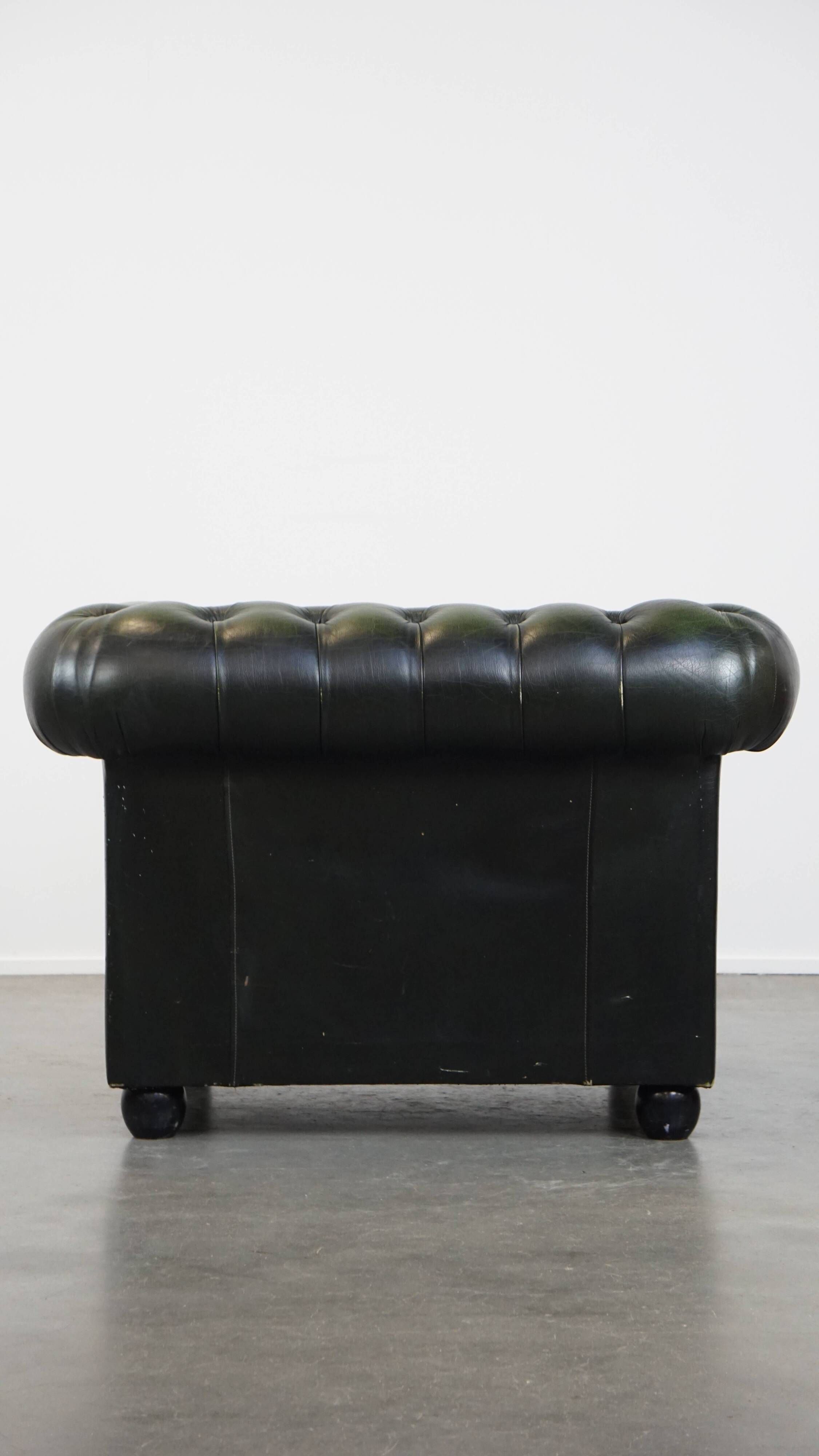 Green English Vintage Chesterfield Club Chair