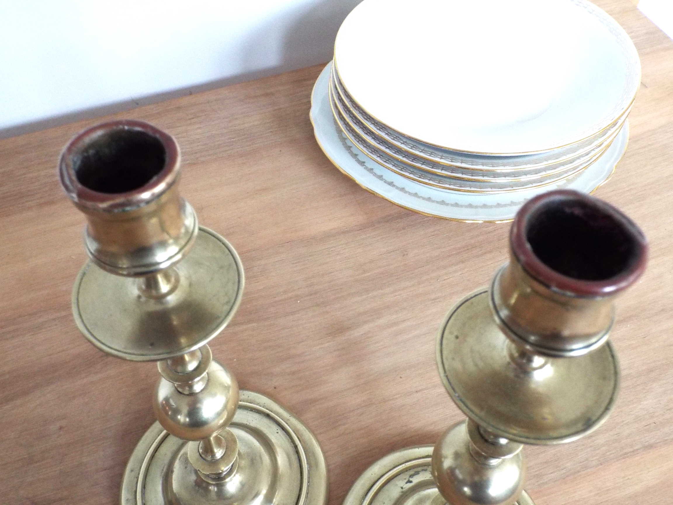 2 brass candle holders