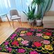 Cross stitch floral boho carpet made by hand on hemp, Romania 148x190cm