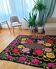 Cross stitch floral boho carpet made by hand on hemp, Romania 148x190cm