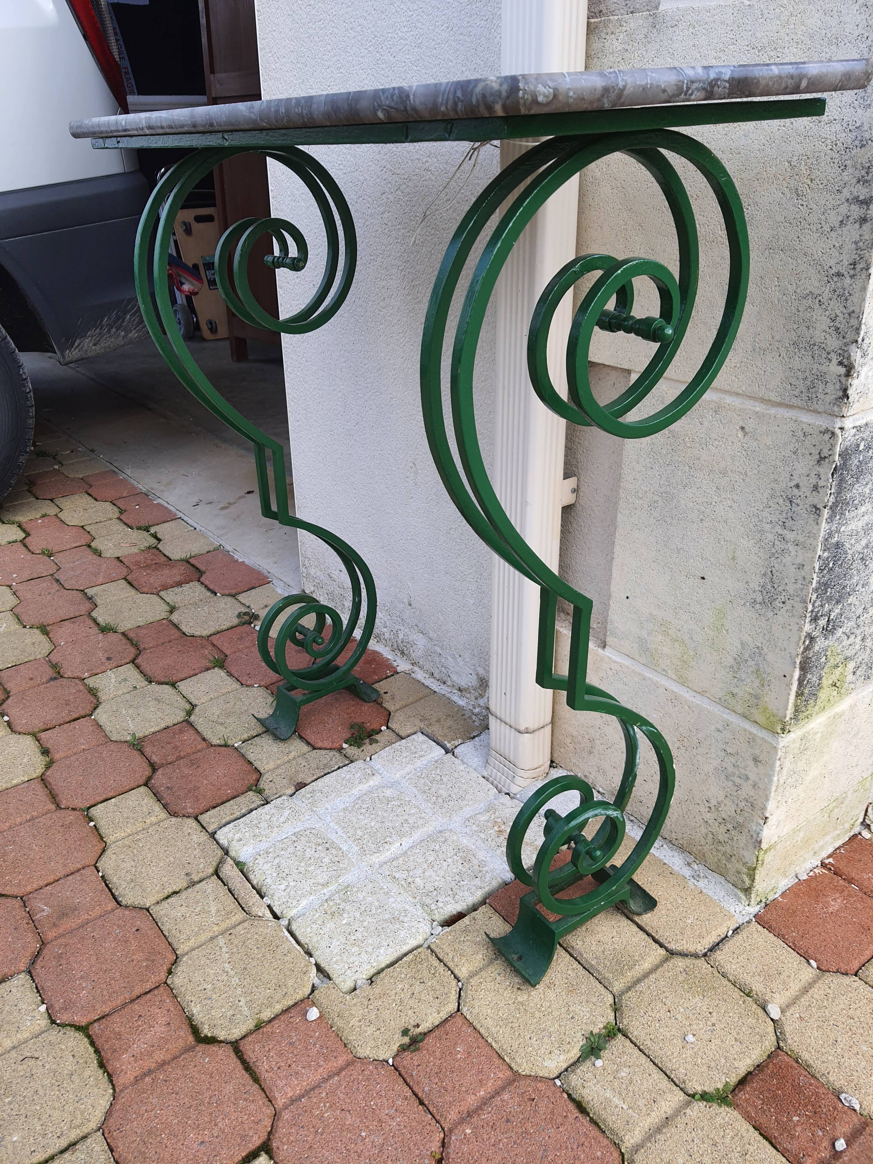 Marble ironwork console