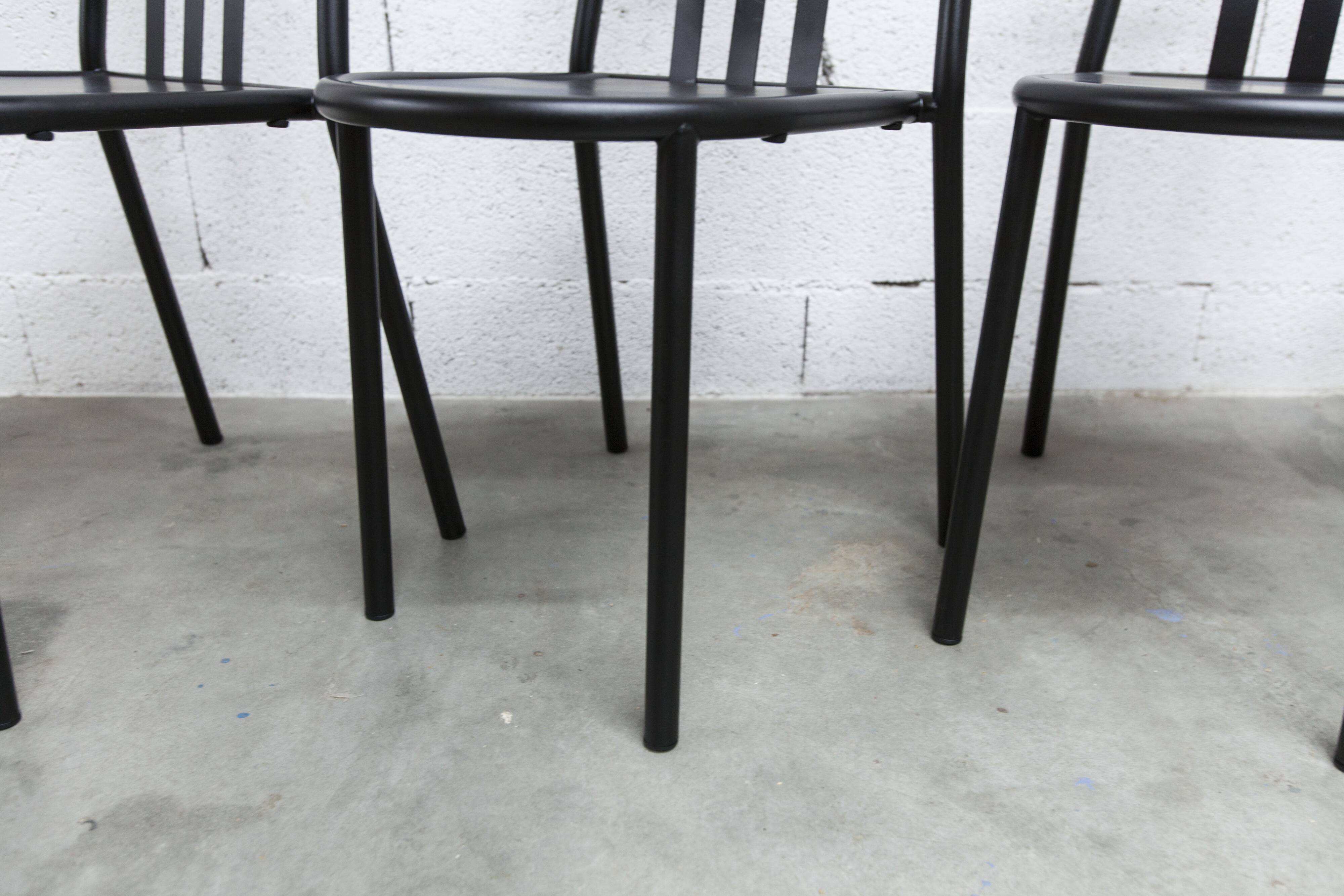 Set of 6 "202" model chairs by Robert Mallet Stevens 1980