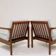 Pair two Lounge Chair Mid Century Modern Cuschion Bouclè upholstery
