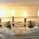 Pair of glass and crystal sconces