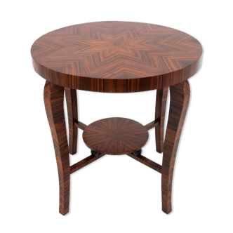 Round art deco coffee table, poland, mid 20th century. after renovation.