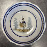 Earthenware centerpiece with painted decoration of a drummer