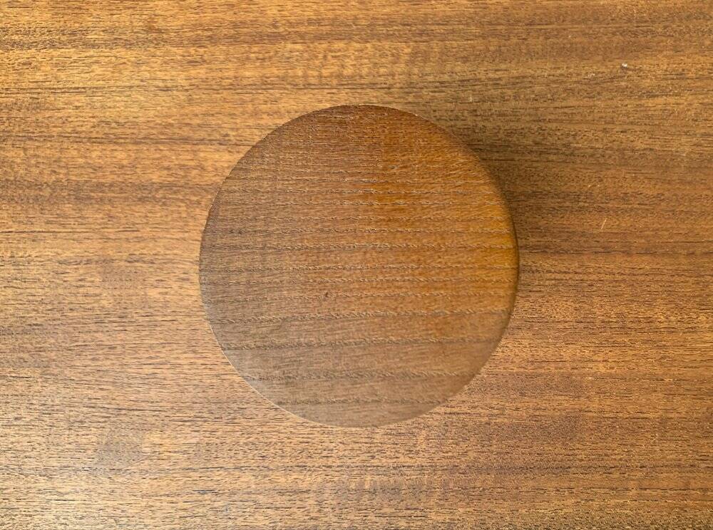 German ceramic box or mid-century biscuit jar with a teak lid by SMF Schramberg Keramik, 1960s