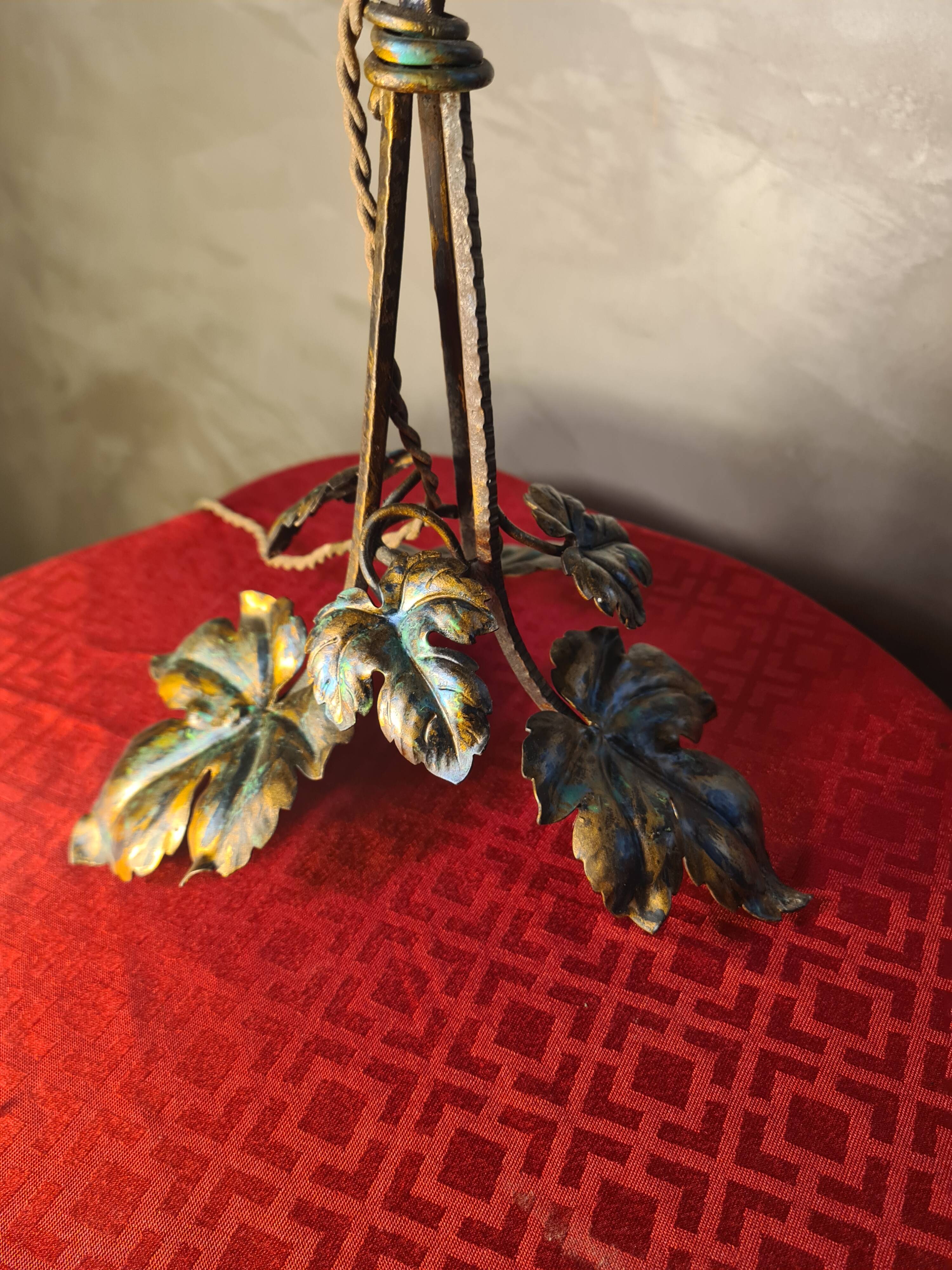 lampe fer forger 1900 a 20 ;art nouveau interupteur changer ,elec  cablage