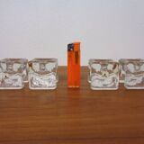 Finnish Ice Glass Candlesticks by Timo Sarpaneva for Juhava, 1970s, Set of 4