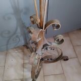 Twisted wrought iron floor lamp base, circa 1940