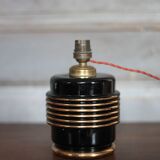 Vintage lamp, table lamp, bedside lamp, black and gold lamp base