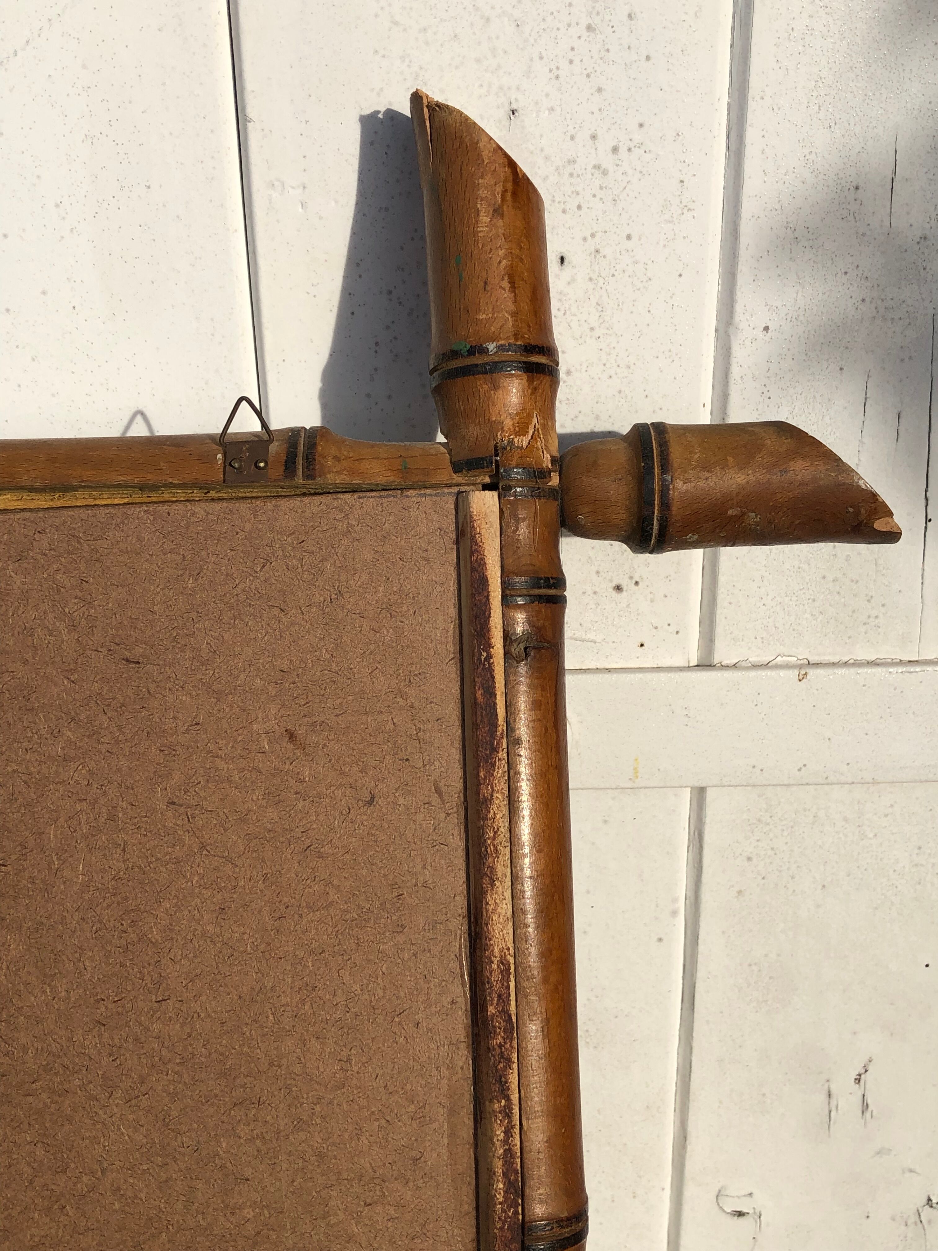 Bamboo style wooden mirror, 68 x 55 cm