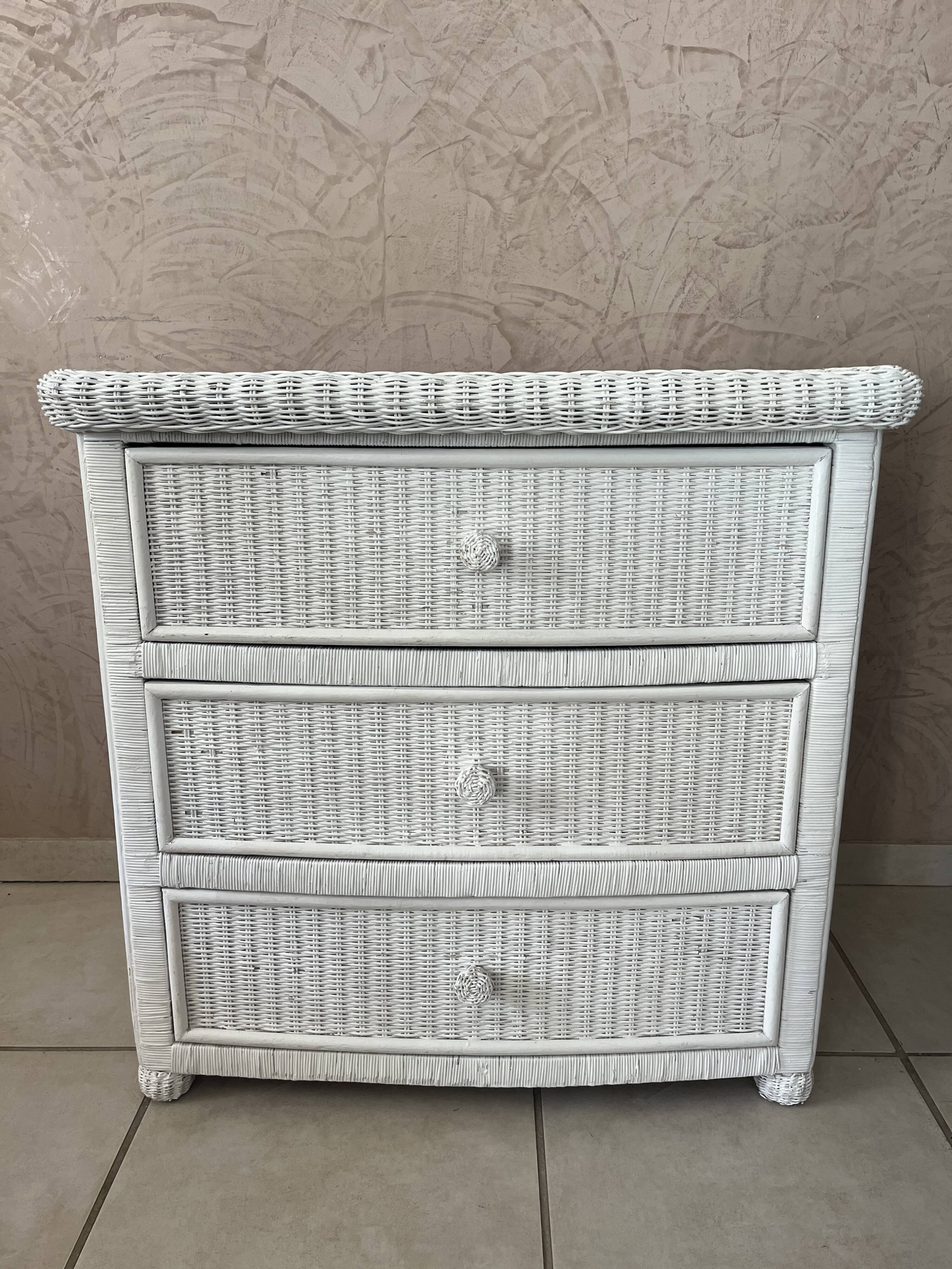 Rattan chest of drawers