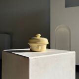 Glazed light yellow ceramic terrine