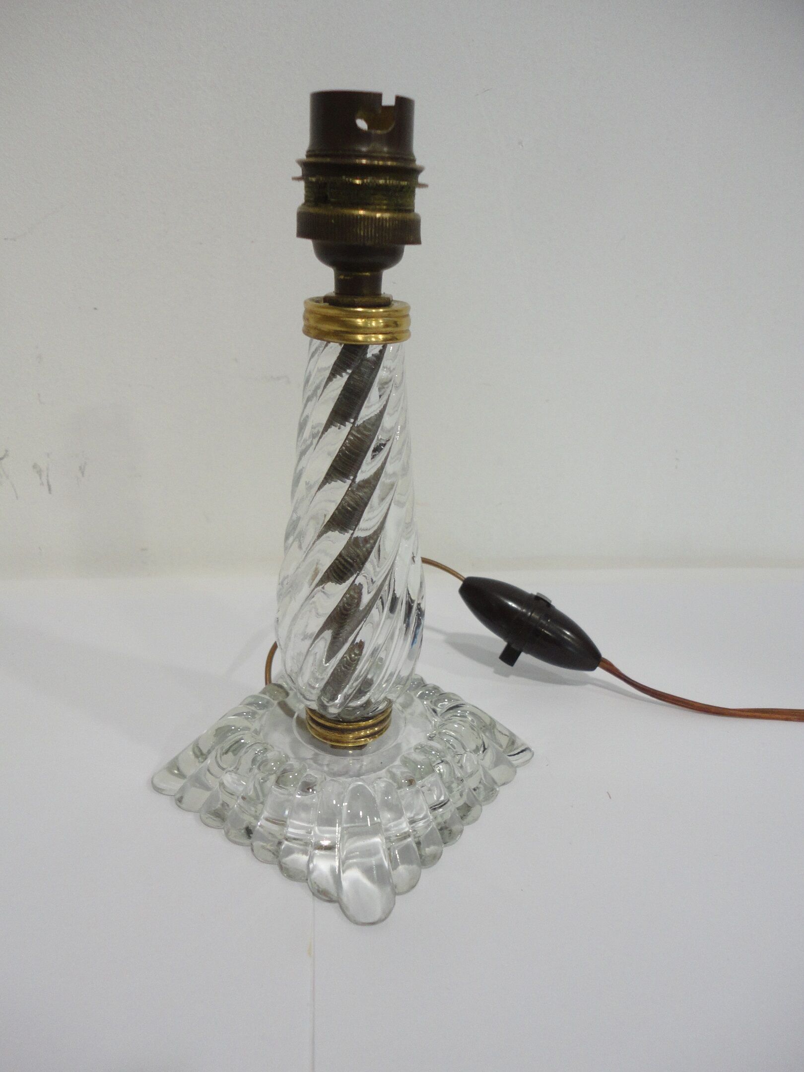 Vintage glass and brass lamp