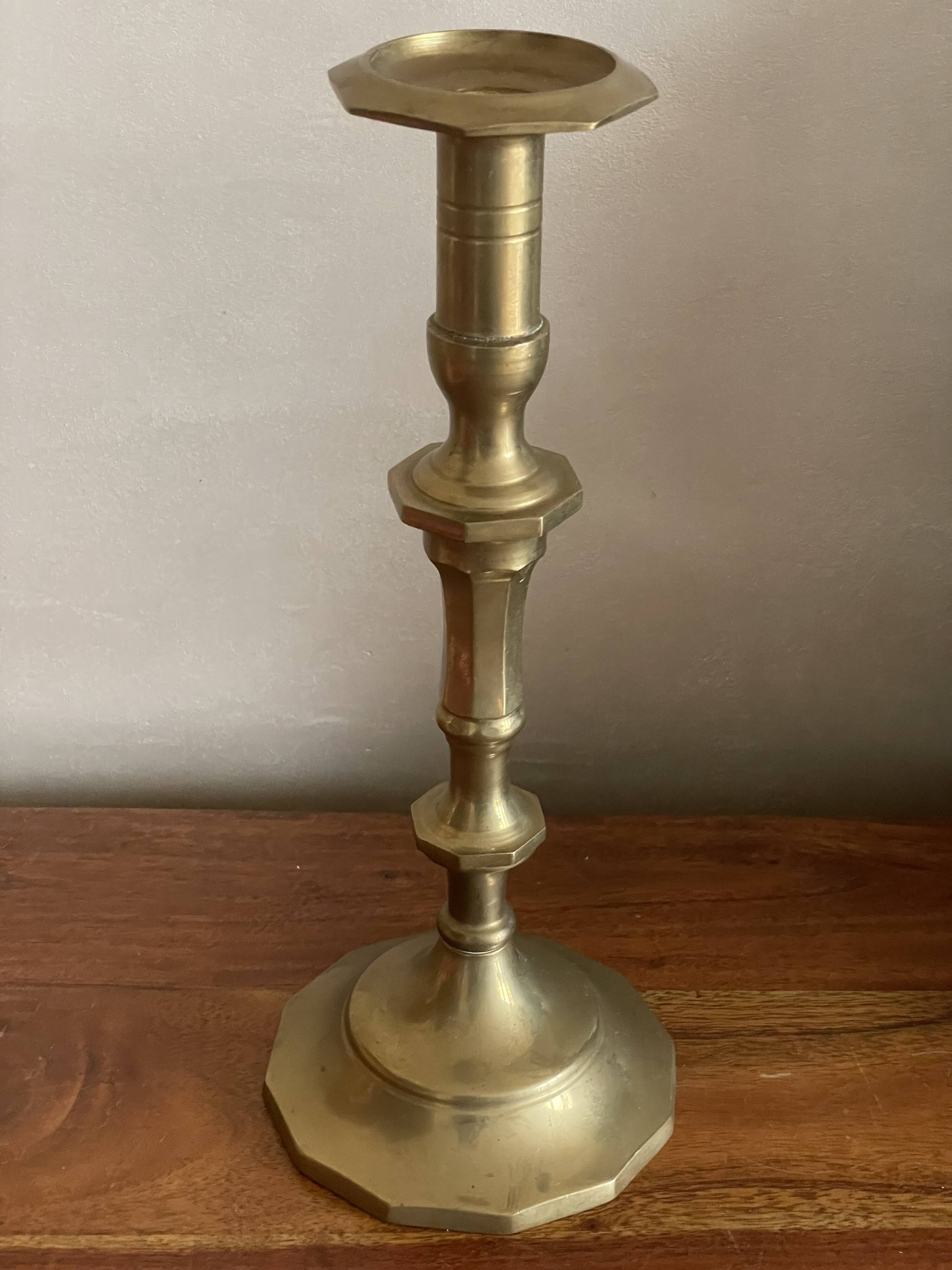 Large brass candle holder