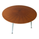 Vintage round coffee table in sun veneer – W. Germany, an