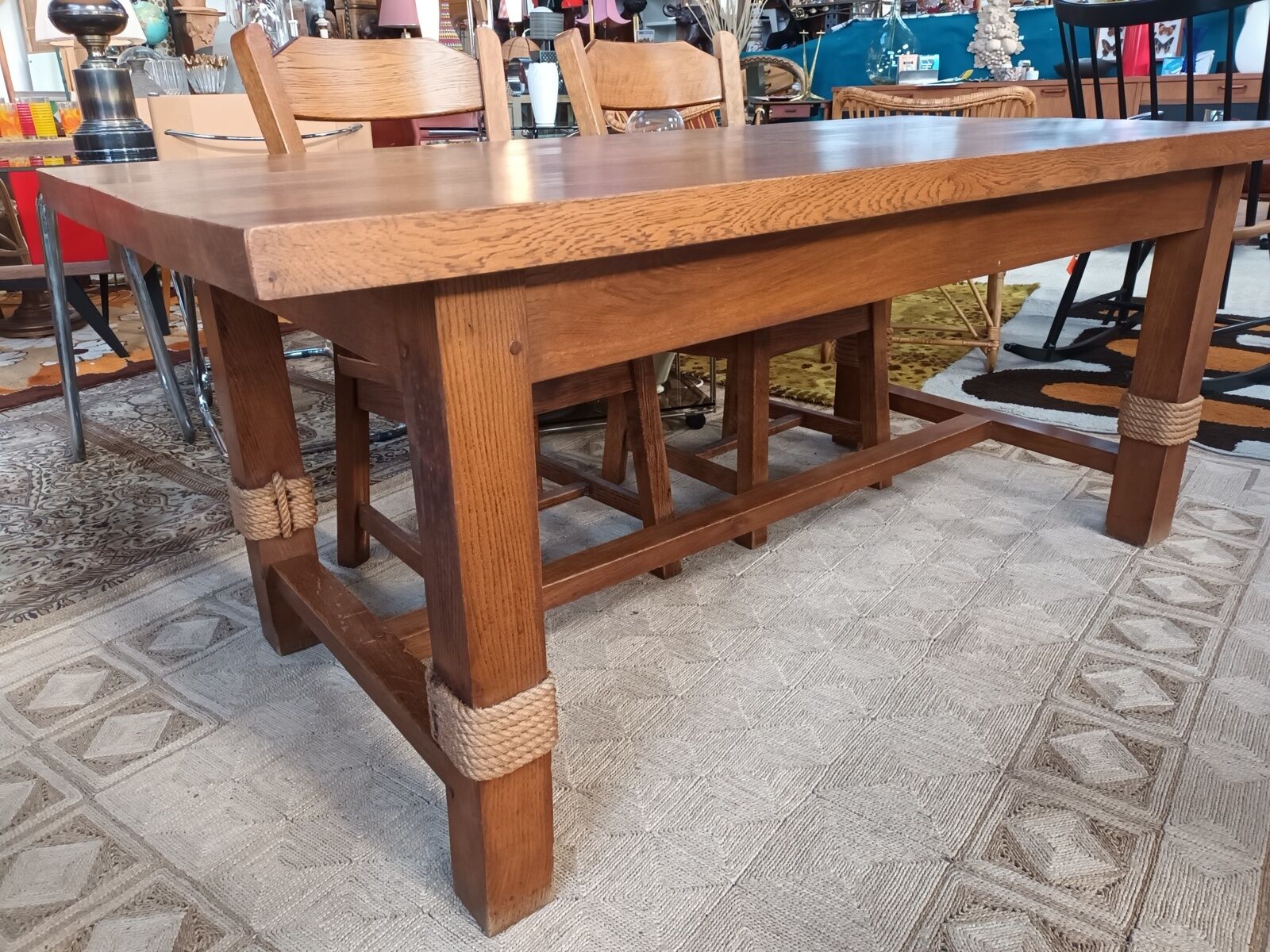 Solid oak farmhouse table