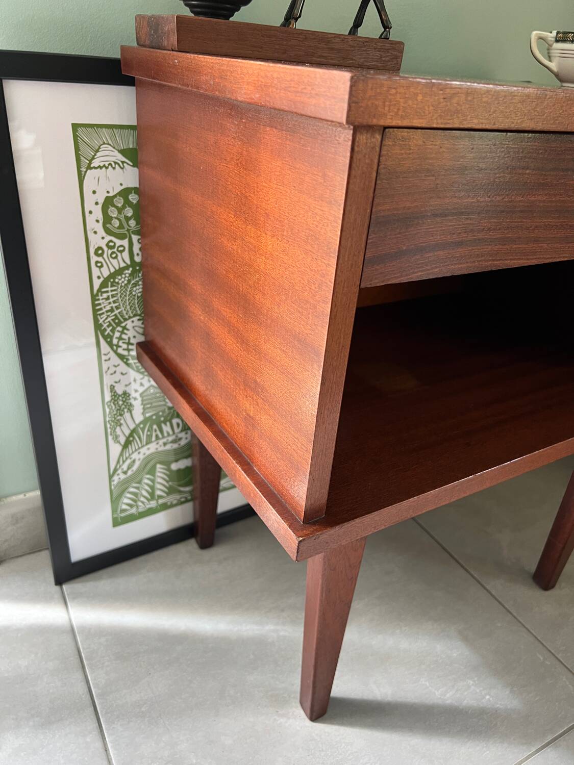 Vintage wooden bedside table
