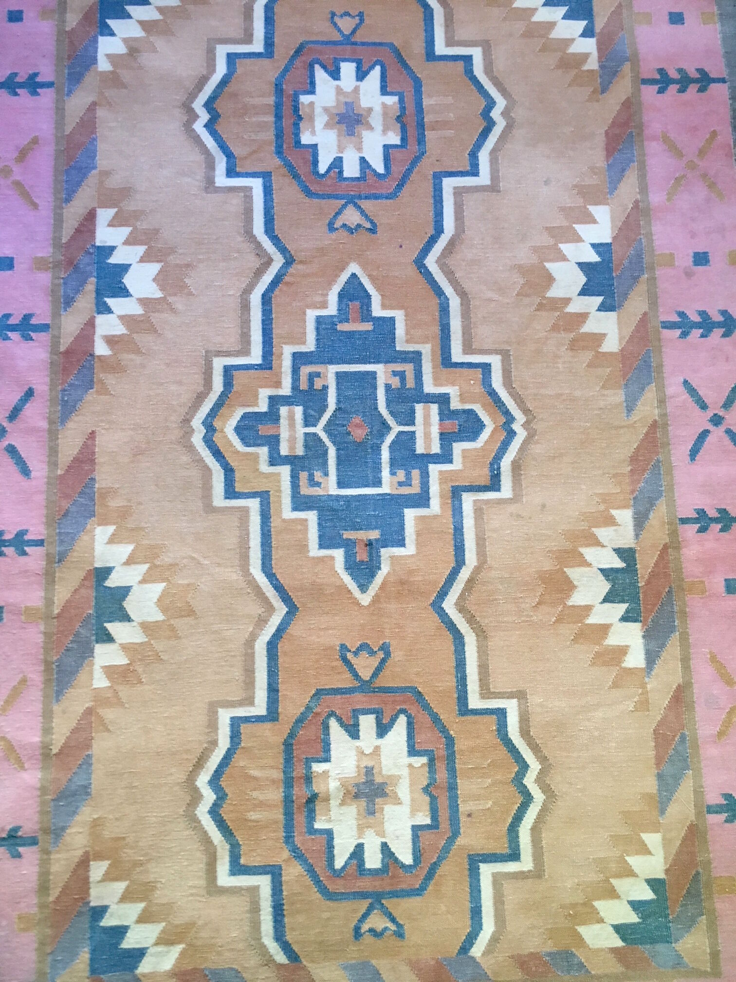 Kilim carpet pastel colors 125x187cm